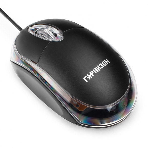 Мышь USB проводная Гарнизон GM-100 чип- Х, 1000 DPI (черный)