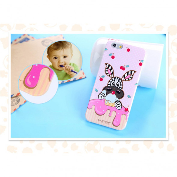 TPU Чехол накладка Lofter для iPhone 6, 6S (Зебра и вишня)