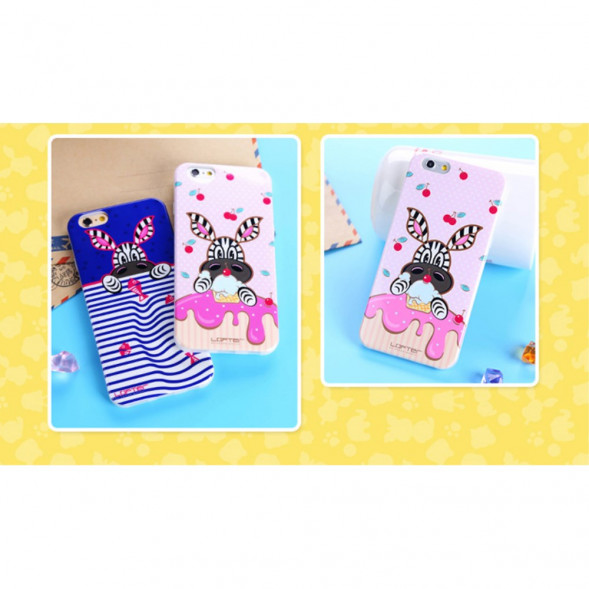 TPU Чехол накладка Lofter для iPhone 6, 6S (Зебра и вишня)