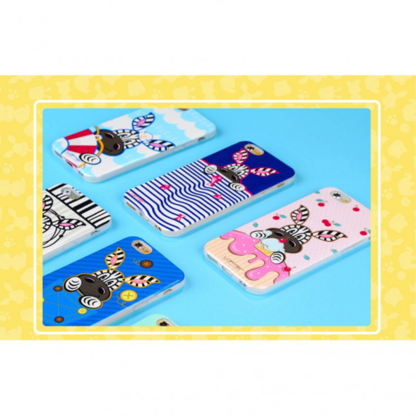 TPU Чехол накладка Lofter для iPhone 6, 6S (Зебра и вишня)