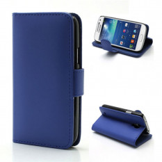 Чехол книжка с визитницей для Samsung Galaxy S 4 mini i9190 (Синий)