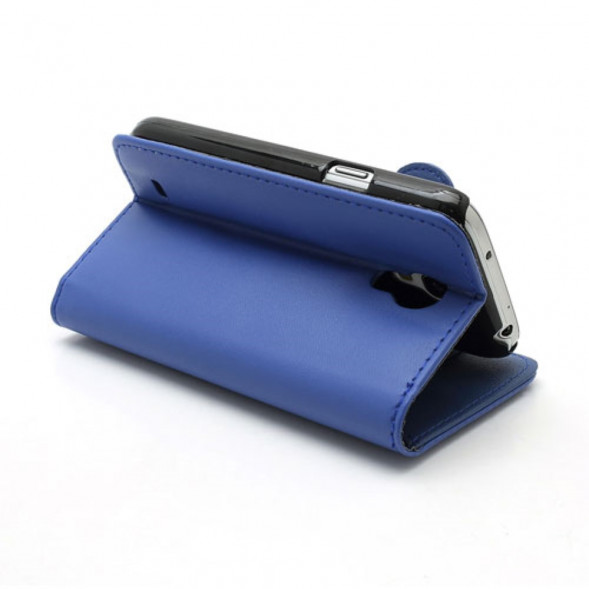 Чехол книжка с визитницей для Samsung Galaxy S 4 mini i9190 (Синий)