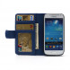 Чехол книжка с визитницей для Samsung Galaxy S 4 mini i9190 (Синий)