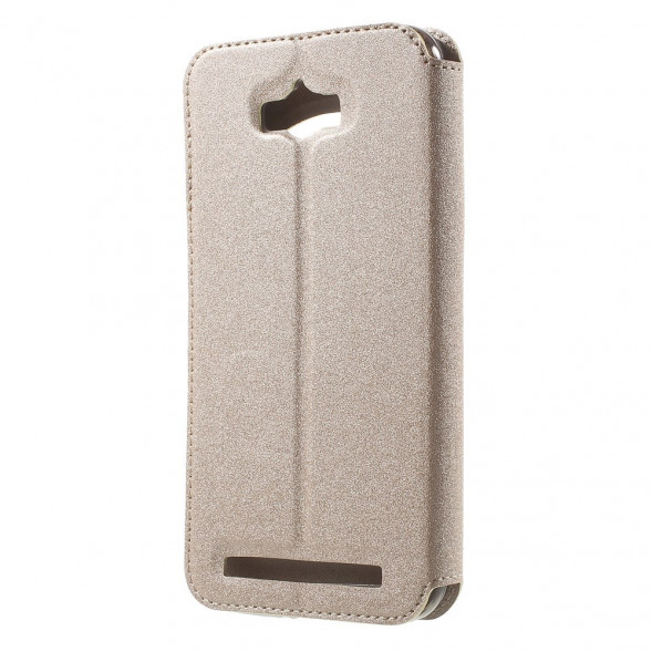 Песочный чехол с окном информации для Asus Zenfone Max (ZC550KL) (Золотистый)