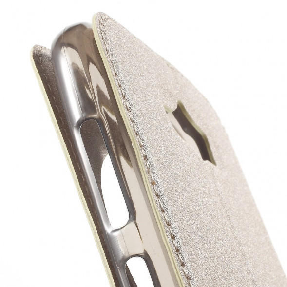 Песочный чехол с окном информации для Asus Zenfone Max (ZC550KL) (Золотистый)