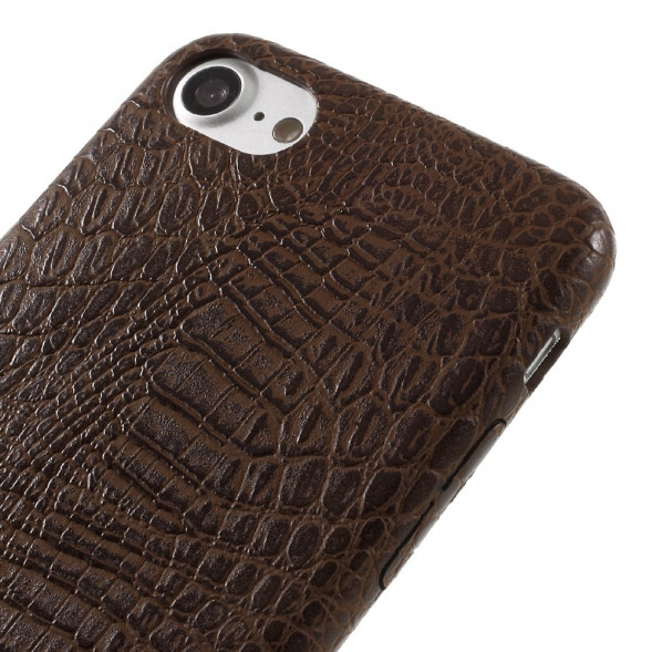 Чехол под крокодиловую кожу для iPhone 7 / iPhone 8 (коричневый)