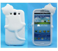 Мягкий чехол для Samsung Galaxy S3 i9300 Hello Deere (Cat) (белый)