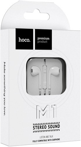 Наушники, гарнитура Hoco M1 Original 3.5мм 1.2м вкладыши (белый)