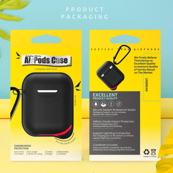 Силиконовый чехол для наушников AirPods Luminous (черный)