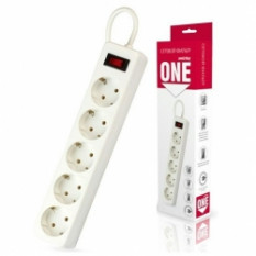 Сетевой фильтр Smartbuy One 10A, 2 200 Вт, 5 розеток, 1,8 метра (белый)