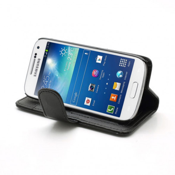 Чехол книжка с визитницей для Samsung Galaxy S 4 mini i9190 (Черный)