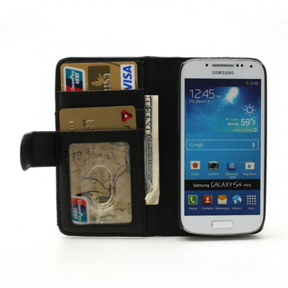 Чехол книжка с визитницей для Samsung Galaxy S 4 mini i9190 (Черный)