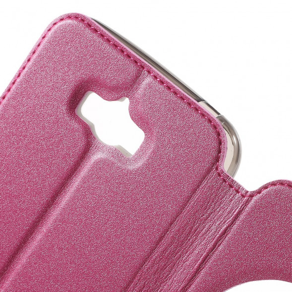 Песочный чехол с окном информации для Asus Zenfone Max (ZC550KL) (Малиновый)