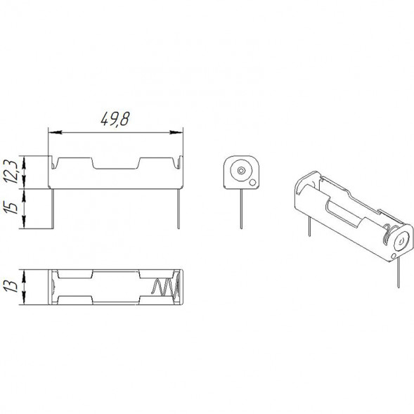 BH411-2 батарея ААА (на плату) Батарейный отсек