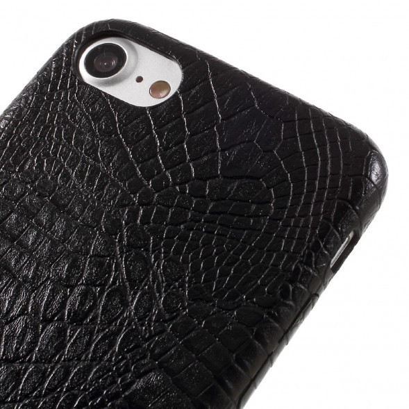 Чехол под крокодиловую кожу для iPhone 7 / iPhone 8 (черный)
