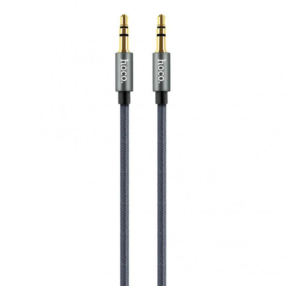 Аудиокабель Jack HOCO UPA03 Noble Sound 3.5мм, 1м, нейлон (серый)