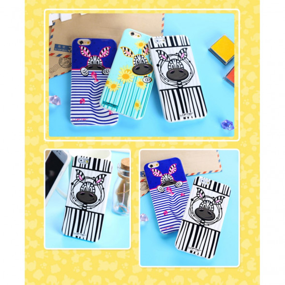 TPU Чехол накладка Lofter для iPhone 6, 6S (Зебра и рыбы)