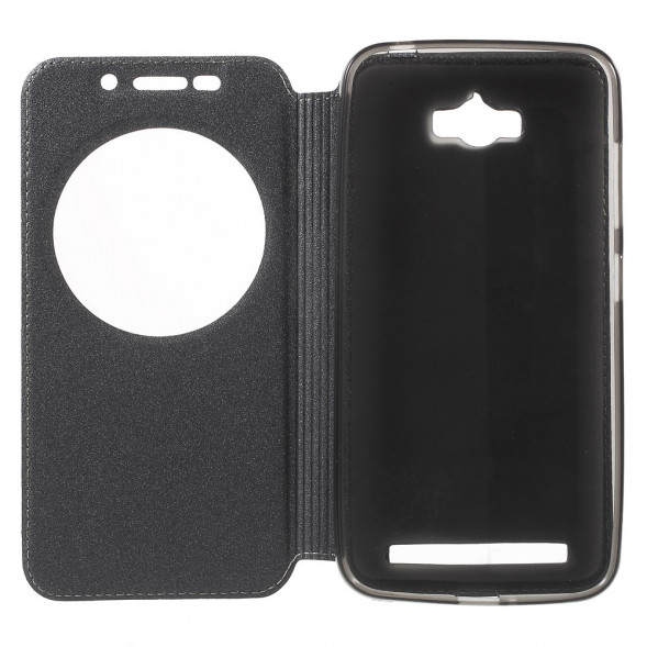 Песочный чехол с окном информации для Asus Zenfone Max (ZC550KL) (Сереый)