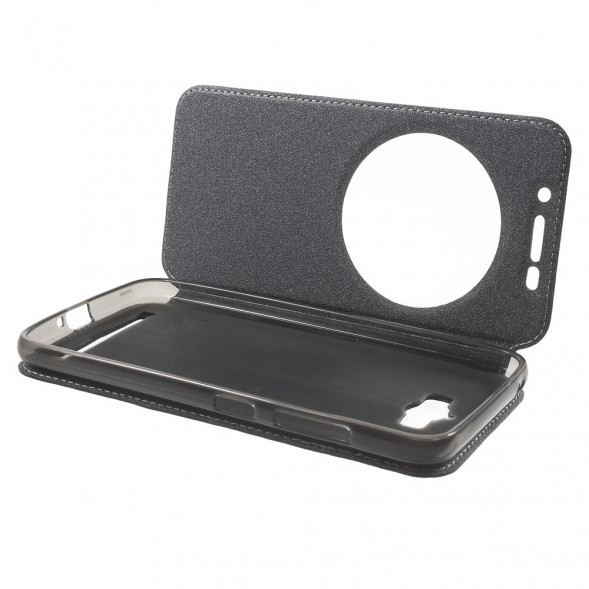 Песочный чехол с окном информации для Asus Zenfone Max (ZC550KL) (Сереый)