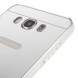 Алюминиевый бампер чехол для Samsung Galaxy J7 (2016) SM-J710F (Серебряный)