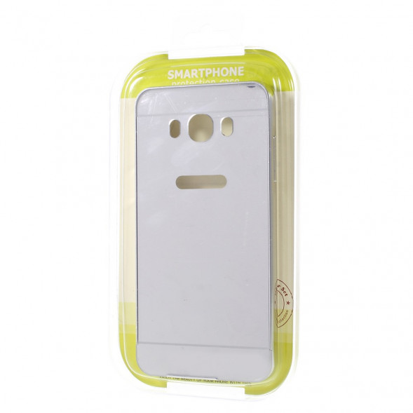 Алюминиевый бампер чехол для Samsung Galaxy J7 (2016) SM-J710F (Серебряный)