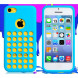 Чехол силиконовый TPU для iPhone 5C с перфорацией (голубой)