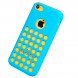 Чехол силиконовый TPU для iPhone 5C с перфорацией (голубой)