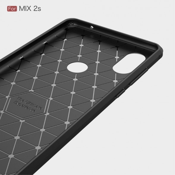 Чехол накладка Carbon Fibre для Xiaomi Mi Mix 2s (черный)