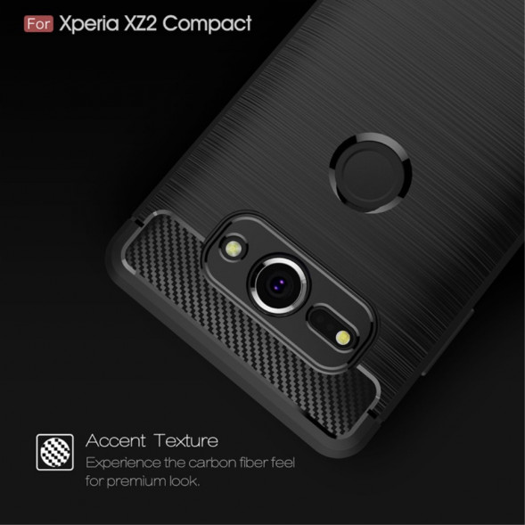 Чехол Carbon Fiber для Sony Xperia XZ2 Compact (черный)