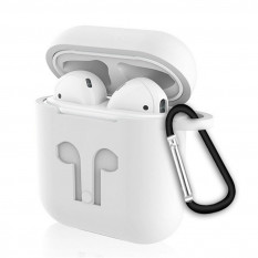 Силиконовый чехол для наушников Apple AirPods Shock Proof (белый)