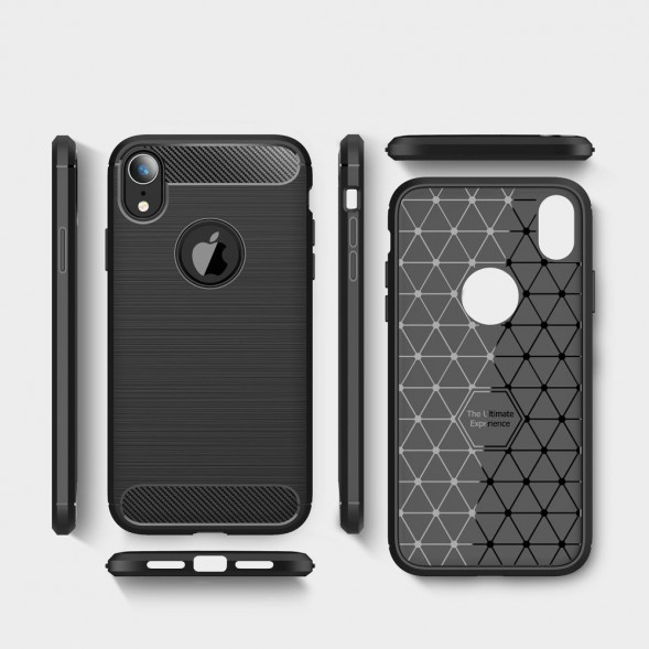 Чехол-накладка Carbon Fibre для iPhone XR (черный)