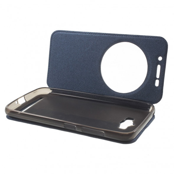 Песочный чехол с окном информации для Asus Zenfone Max (ZC550KL) (Синий)