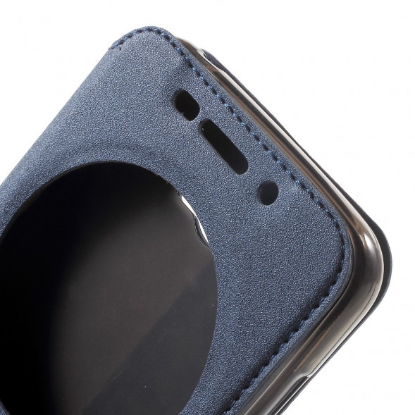 Песочный чехол с окном информации для Asus Zenfone Max (ZC550KL) (Синий)