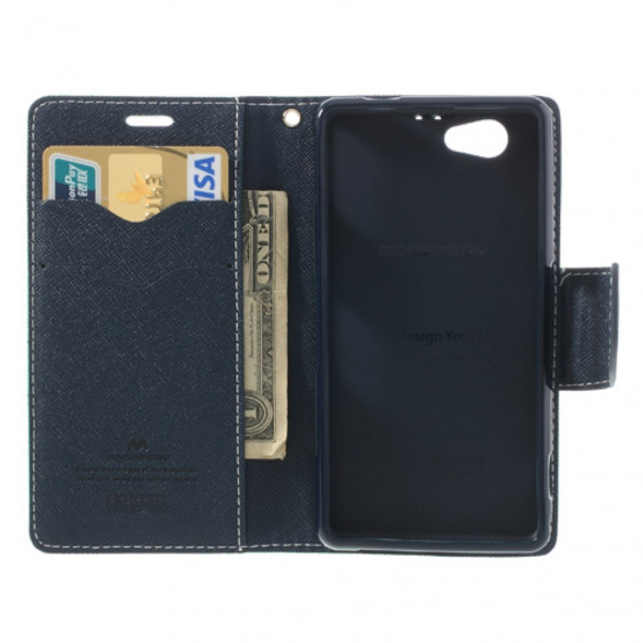 Чехол книжка с визитницей Mercury Goospery для Sony Xperia Z1 Compact D5503 (Голубой)