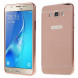 Алюминиевый бампер чехол для Samsung Galaxy J7 (2016) SM-J710F (Розовое золото)