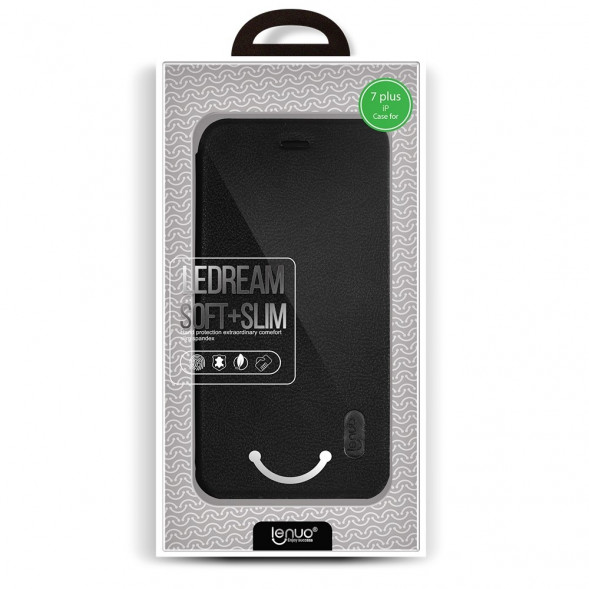 Чехол книжка LENUO для iPhone 7 Plus (Черный)