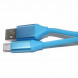 Кабель Type-C USB 3.1 прорезиненный с металлическими концевиками (синий)