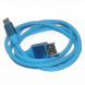 Кабель Type-C USB 3.1 прорезиненный с металлическими концевиками (синий)