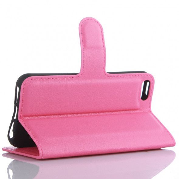 Чехол книжка с визитницей для iPhone 5, 5S, SE (розовый)