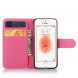 Чехол книжка с визитницей для iPhone 5, 5S, SE (розовый)