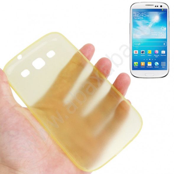 Ультратонкий чехол для Samsung Galaxy S3 i9300, S3 Duos (матовый-желтый)