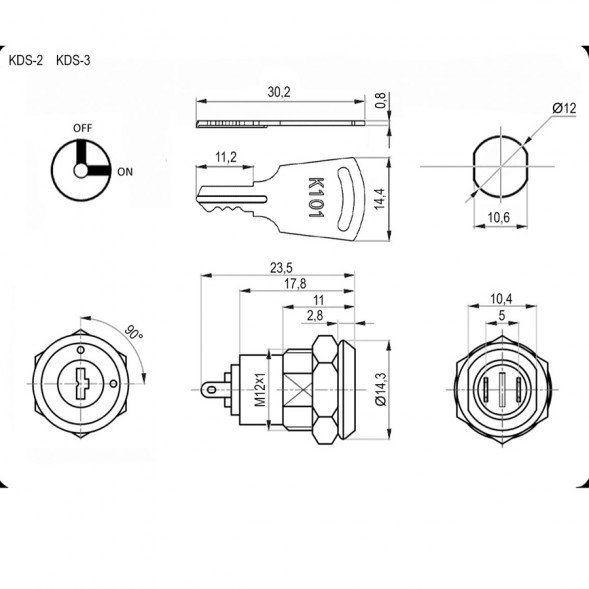 KDS-3 on-off Ключ-выключатель серии KDS