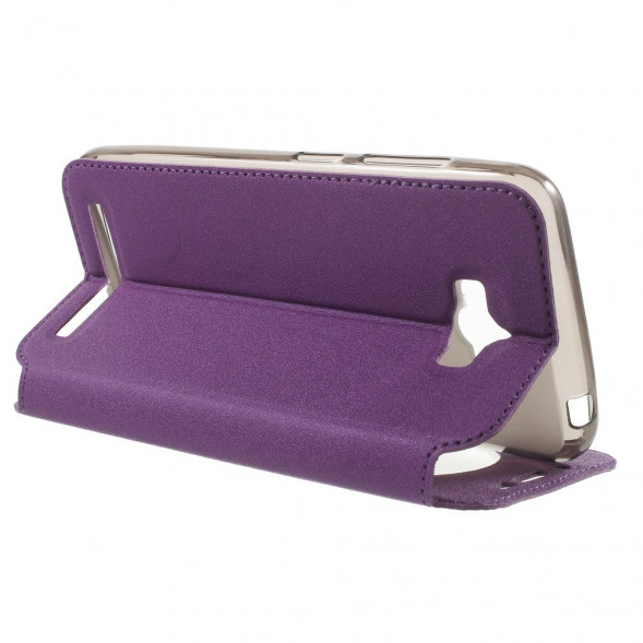 Песочный чехол с окном информации для Asus Zenfone Max (ZC550KL) (Фиолетовый)