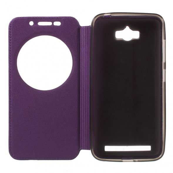 Песочный чехол с окном информации для Asus Zenfone Max (ZC550KL) (Фиолетовый)