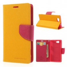 Чехол книжка с визитницей Mercury Goospery для Sony Xperia Z1 Compact D5503 (Желтый)