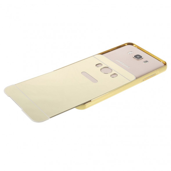 Алюминиевый бампер чехол для Samsung Galaxy J7 (2016) SM-J710F (Золотистый)