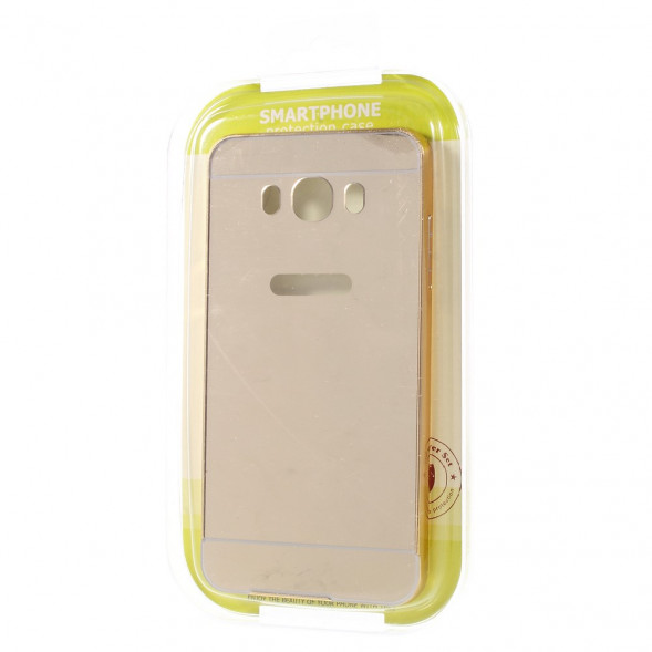 Алюминиевый бампер чехол для Samsung Galaxy J7 (2016) SM-J710F (Золотистый)