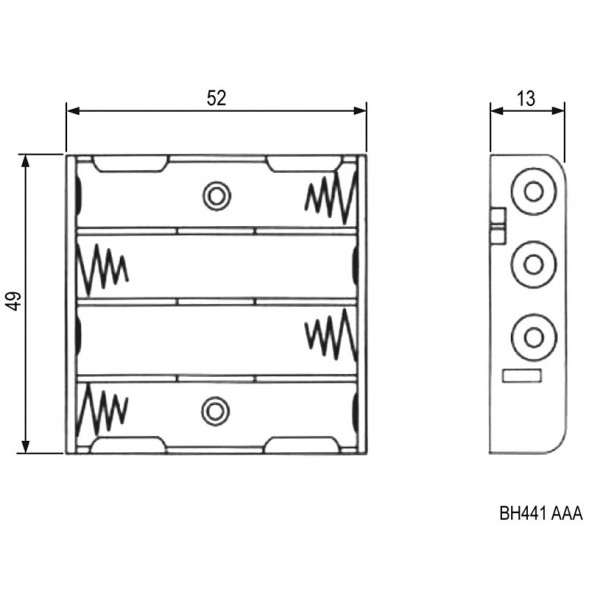 BH441 AAA 4x1 (BH625) Батарейный отсек на проводе