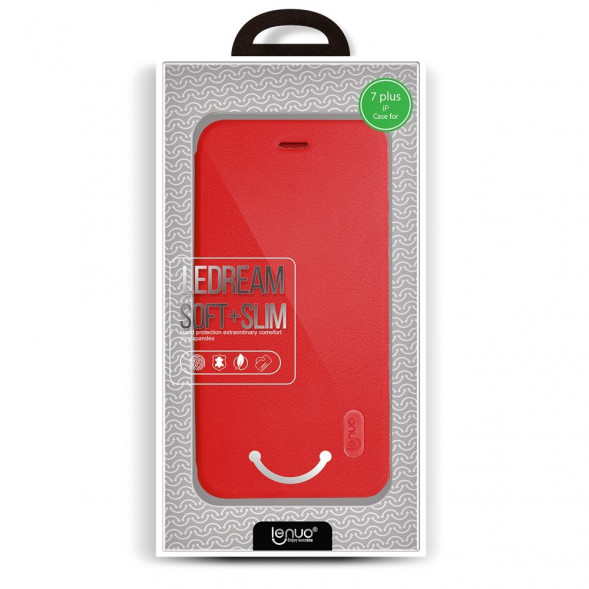 Чехол книжка LENUO для iPhone 7 Plus (Красный)