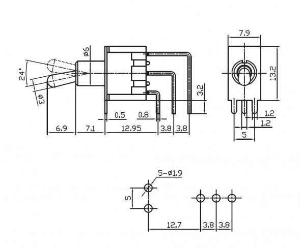 MTS-102-C4 on-on Тумблер переключатель